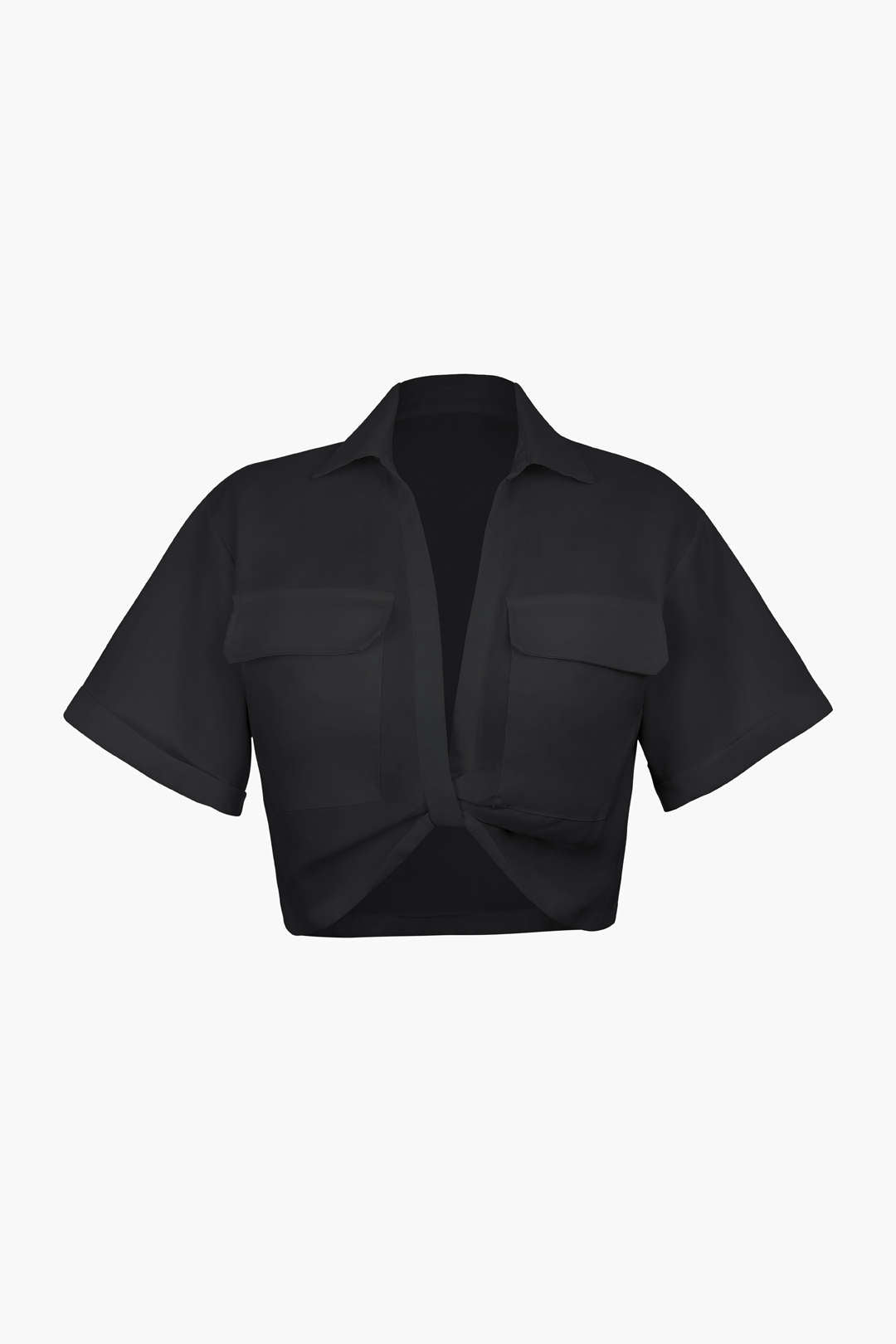 Damen Kurzarm Crop mit Kragen