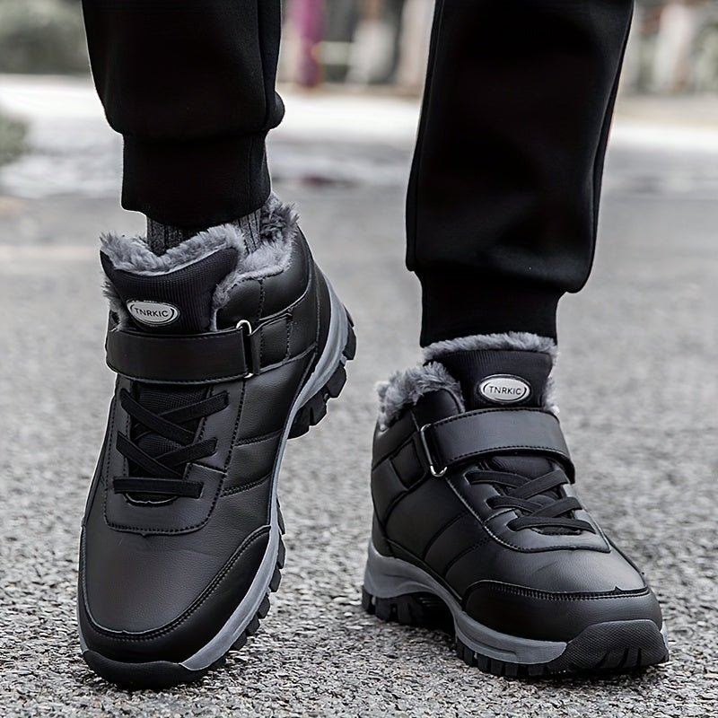 Herren Winterstiefel Sneaker-Stil Warmfutter Mittelhoher Schnitt