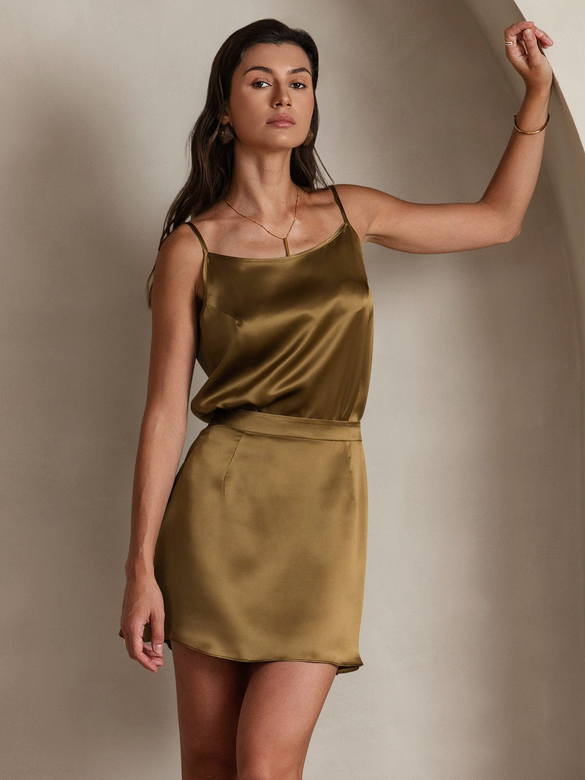 Norvielle Damen Seiden-Camisole Spaghettiträger
