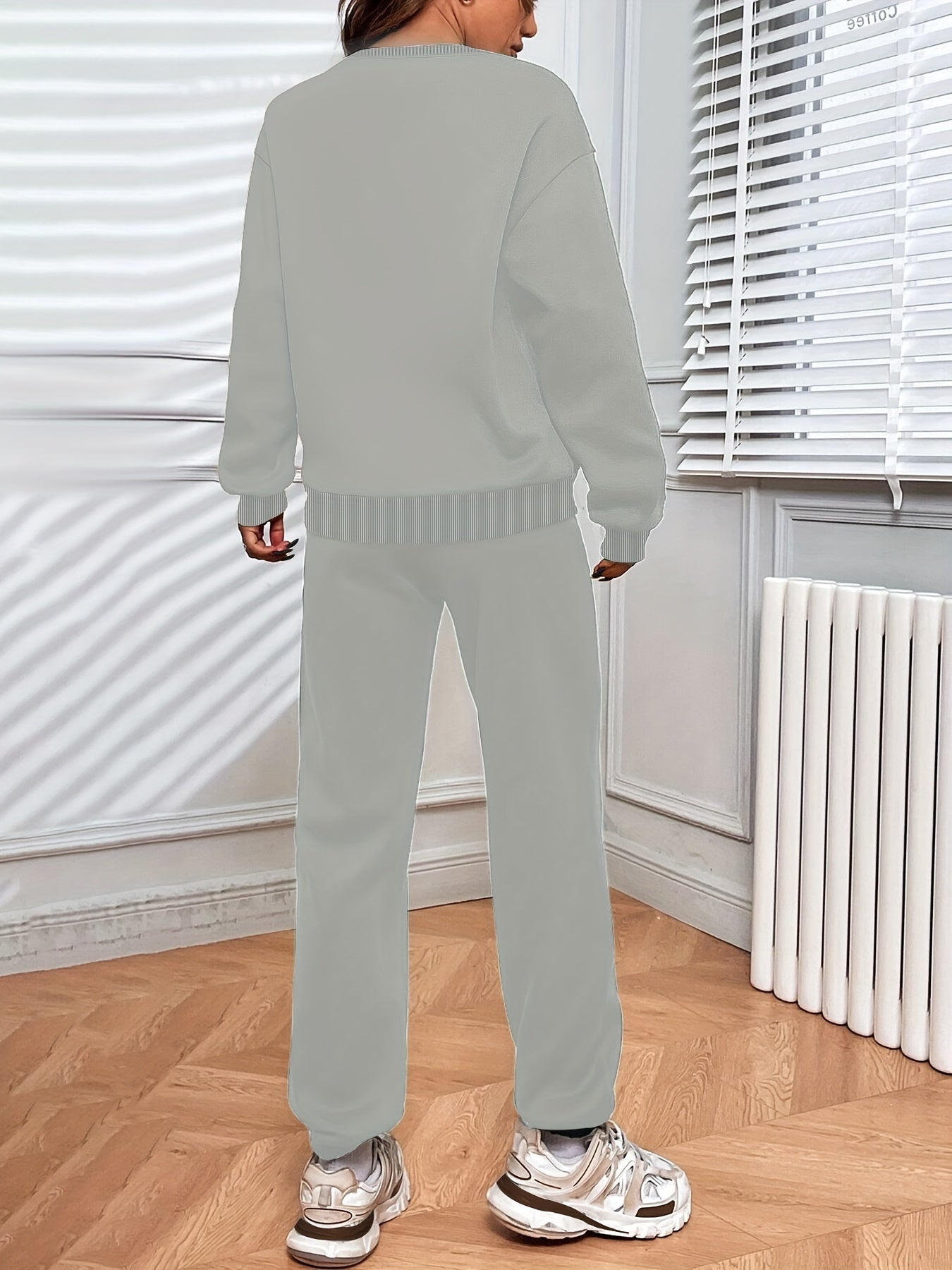 Damen Jogging Set Oversized Sweatshirt Hochtaillierte Jogger Weich - Norvielle