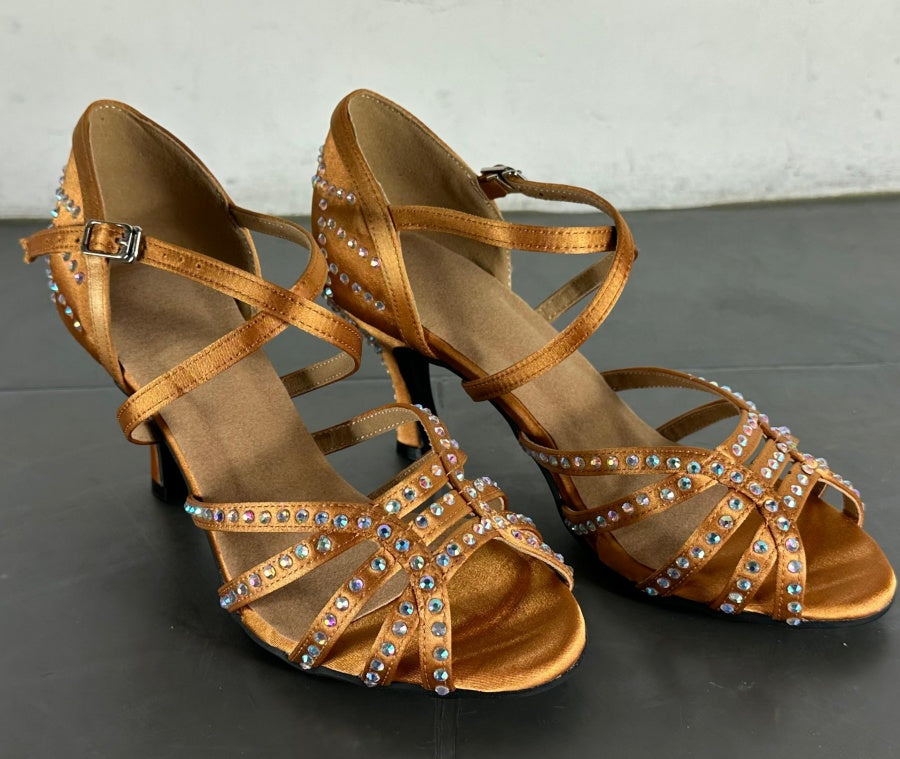 Damen High Heels Tanzschuhe Latintanz Schuhe mit Diamantoptik - Norvielle