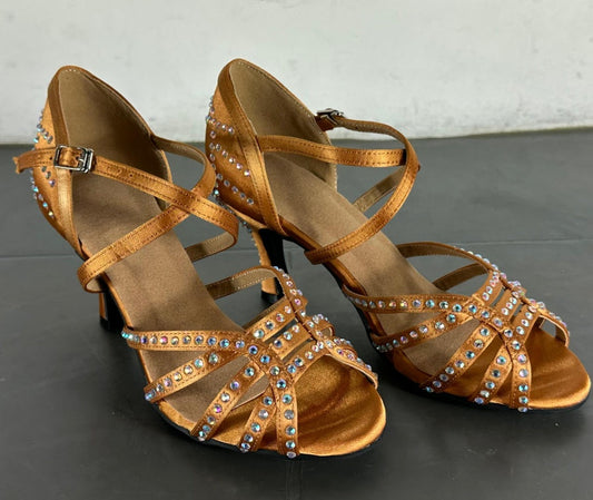 Damen High Heels Tanzschuhe Latintanz Schuhe mit Diamantoptik - Norvielle