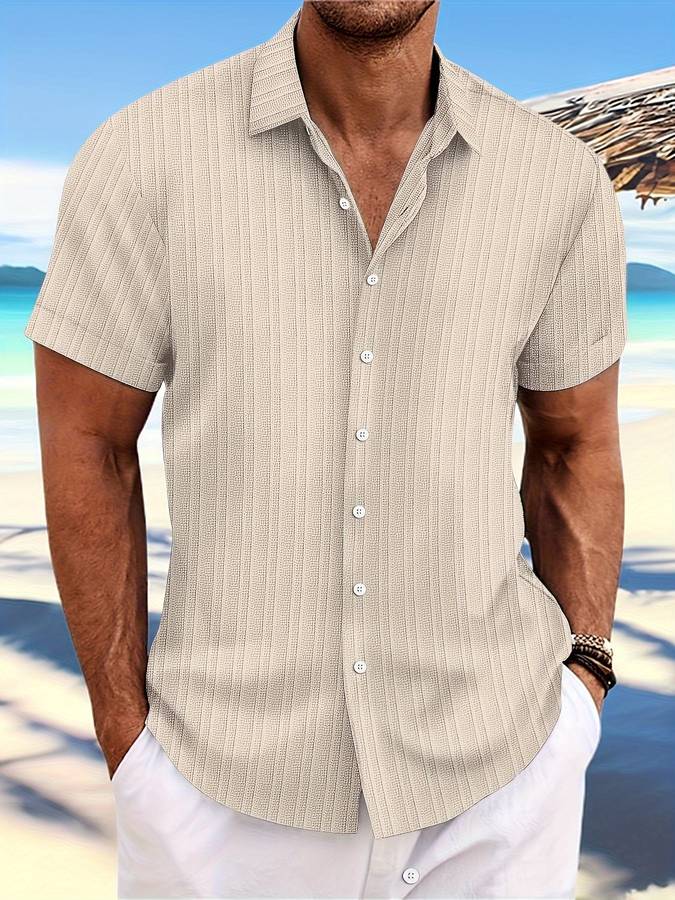 Owen Herren Kurzarm Hemd Gestreift Relaxed Fit Sommer
