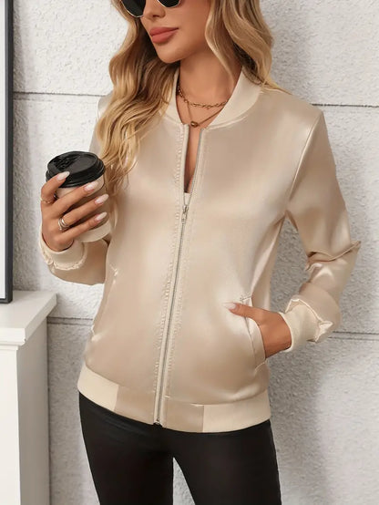 Norvielle Damen Reißverschlussjacke Uni-Farbe