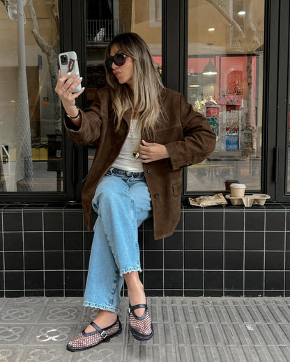 Damen Oversize Blazer Business Freizeit