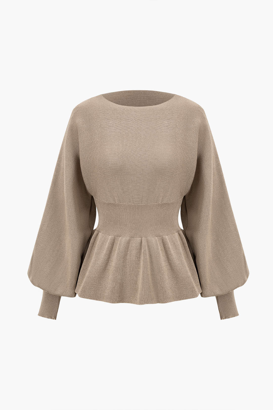 Damen Strick-Set Peplum- Bleistiftrock Elegantes Ensemble