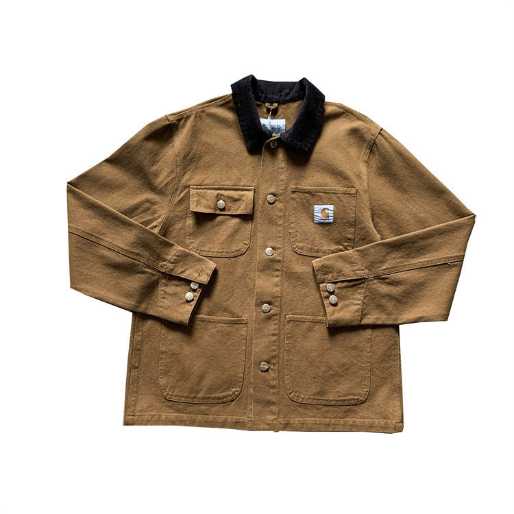 Unisex Utility-Jacket Baumwolle Olivgrün