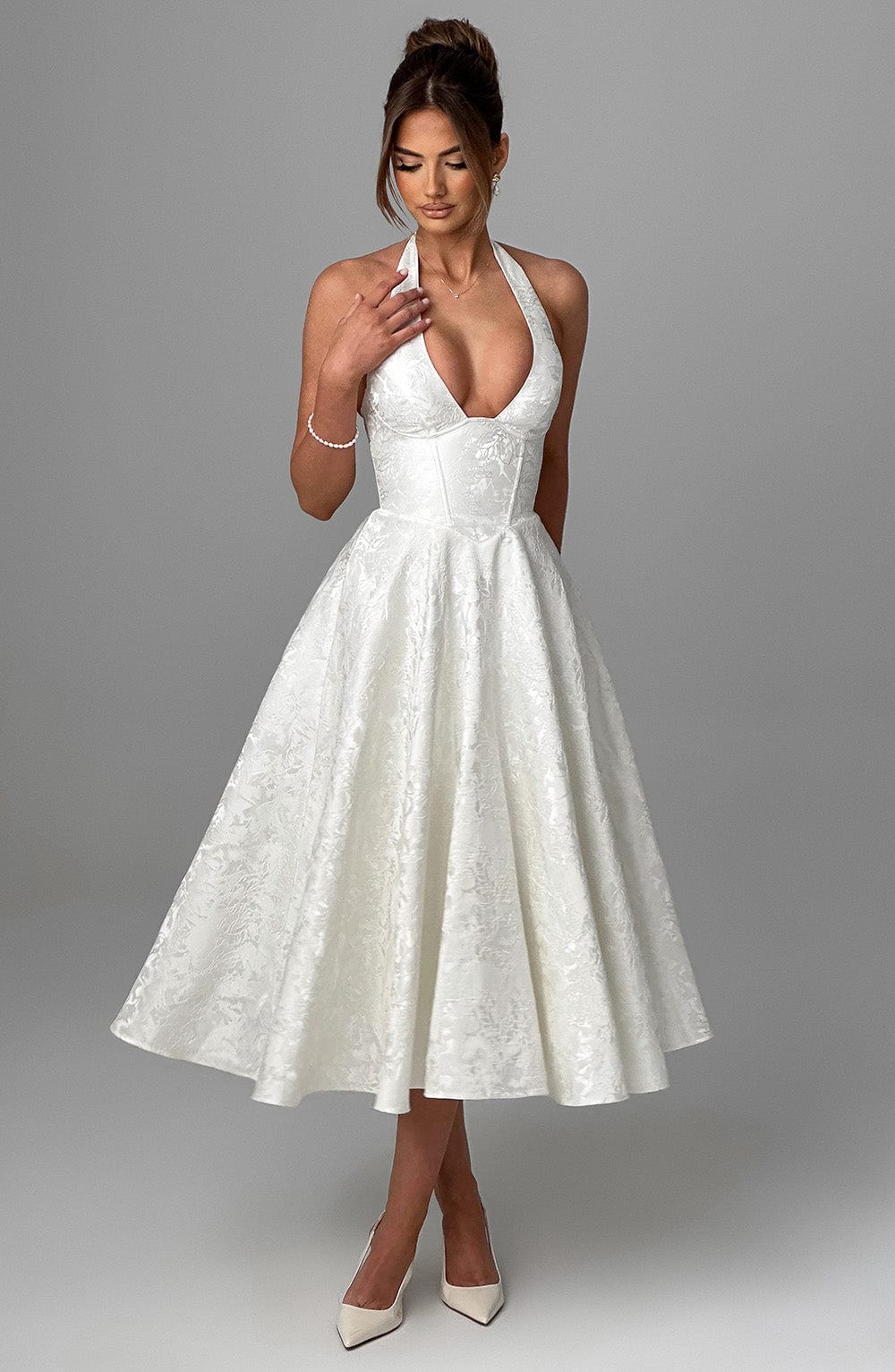 Damen Midi Kleid für Hochzeitsgäste