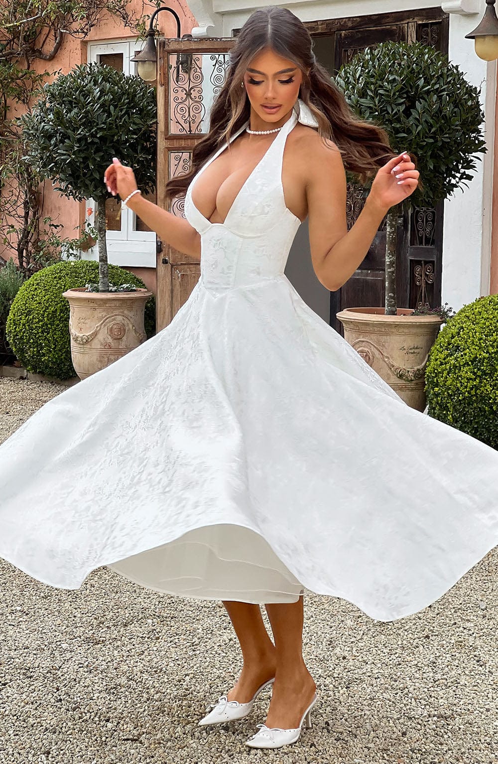 Damen Midi Kleid für Hochzeitsgäste