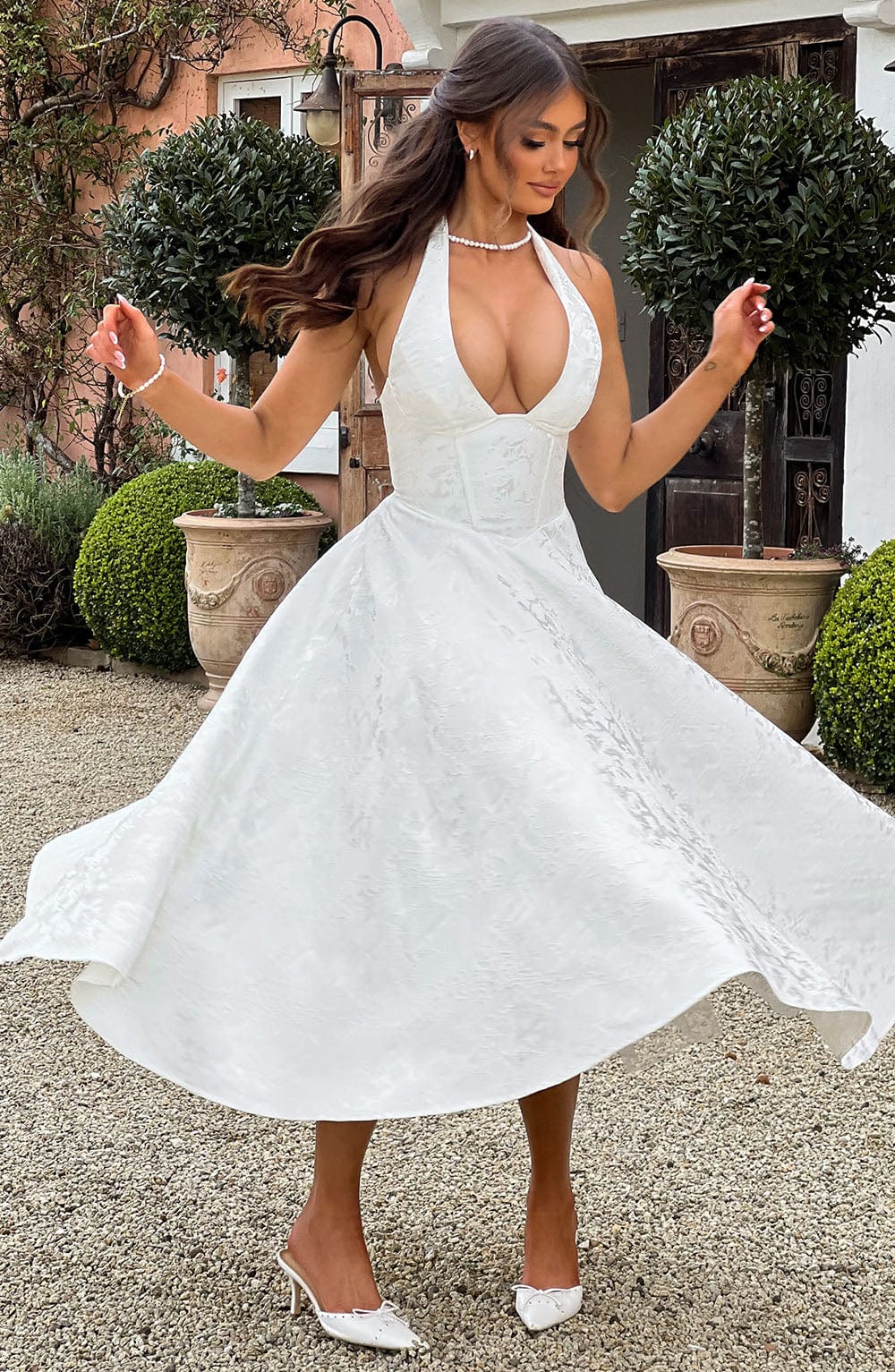Damen Midi Kleid für Hochzeitsgäste