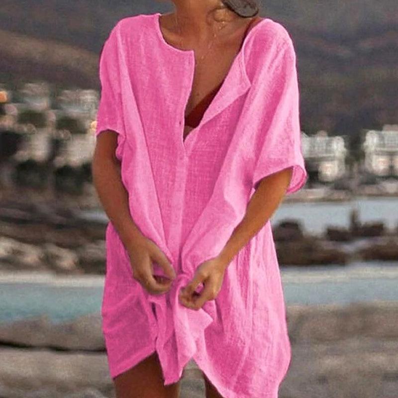 Norvielle Damen Übergroßes Einfarbiges Kleid