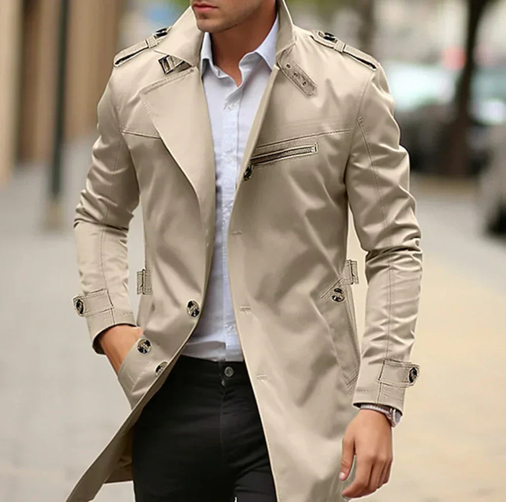 Norvielle Herren Trenchcoat Italienisches Design Hochwertiger Komfort - Norvielle