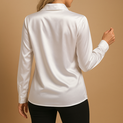 Damen Bluse Elegantes Design Zeitlos Weiß