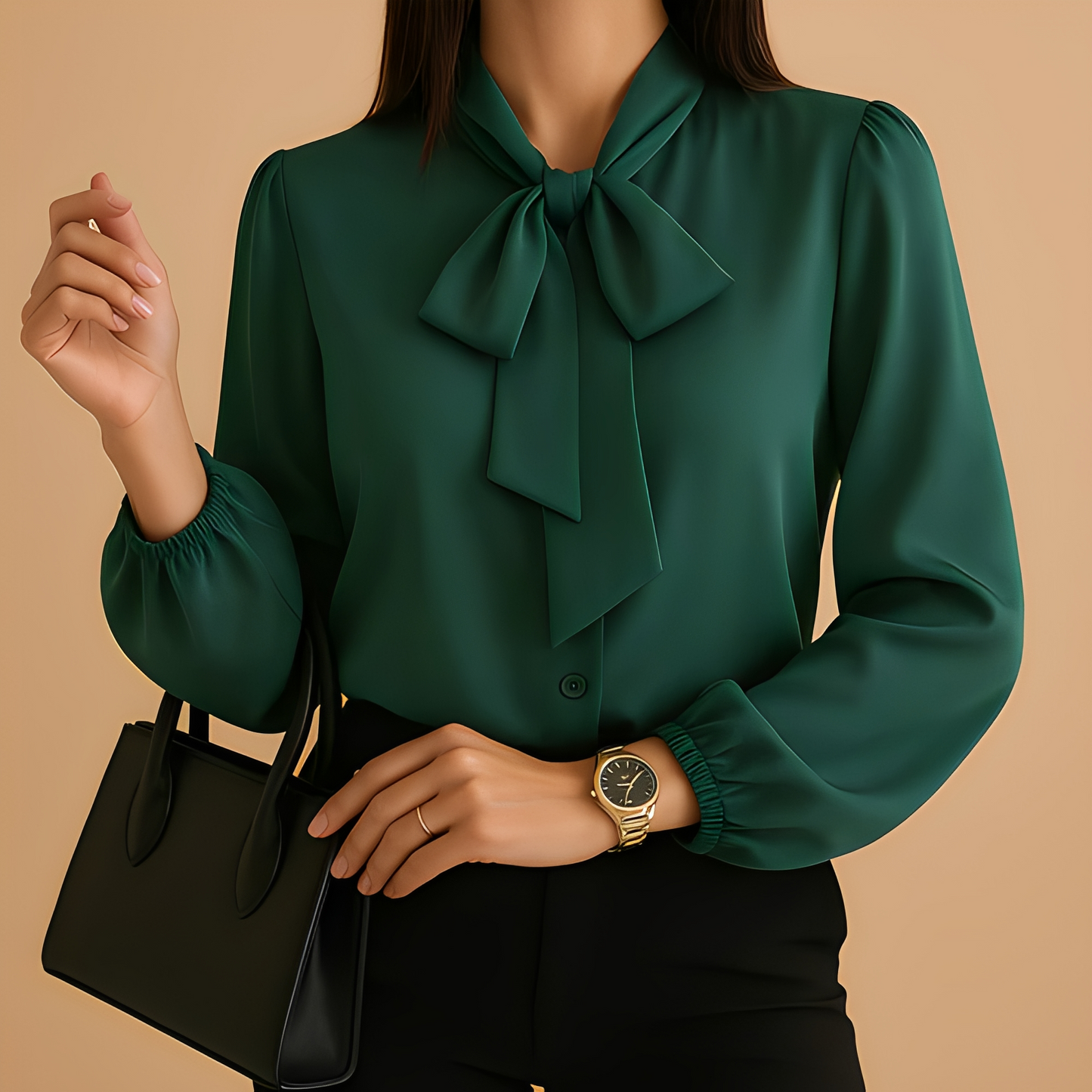 Damen Bluse mit Schleife Elegantes Design