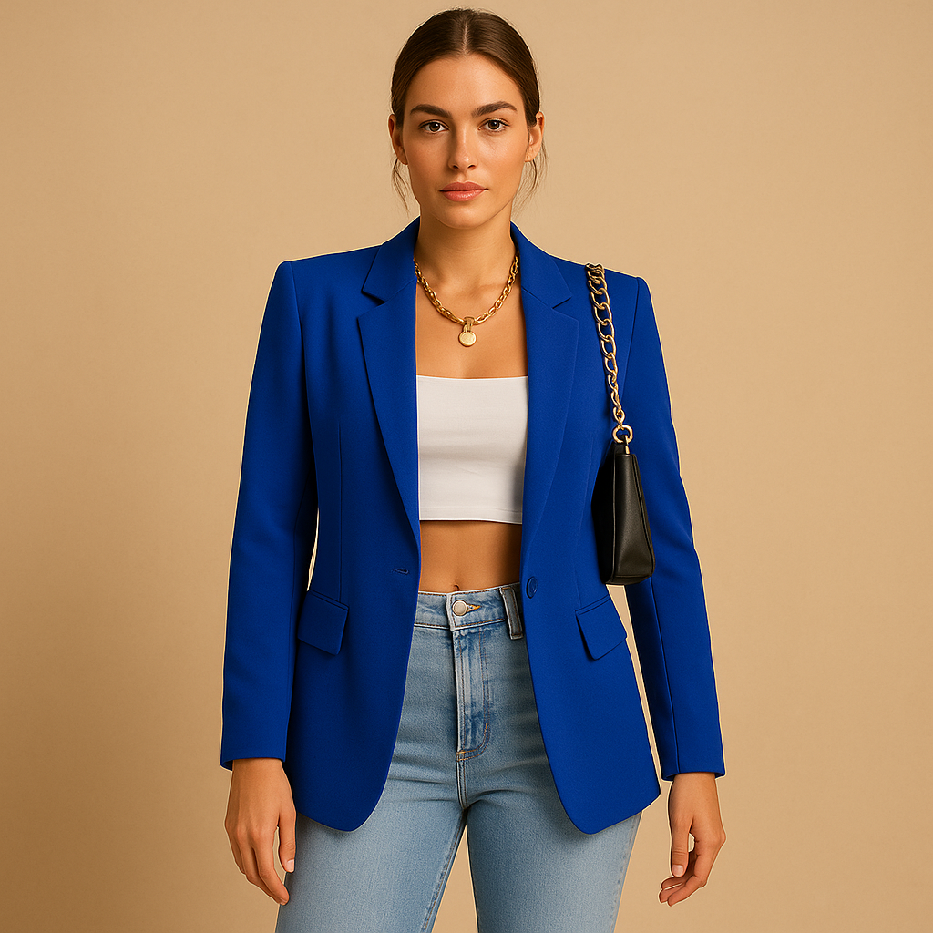 Damen Blazerjacke Gerade Form