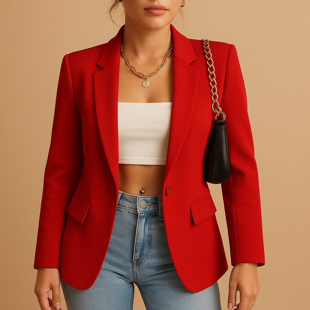 Damen Blazerjacke Gerade Form