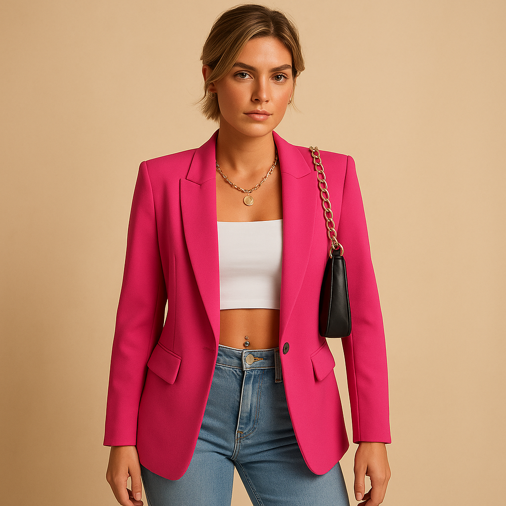 Damen Blazerjacke Gerade Form
