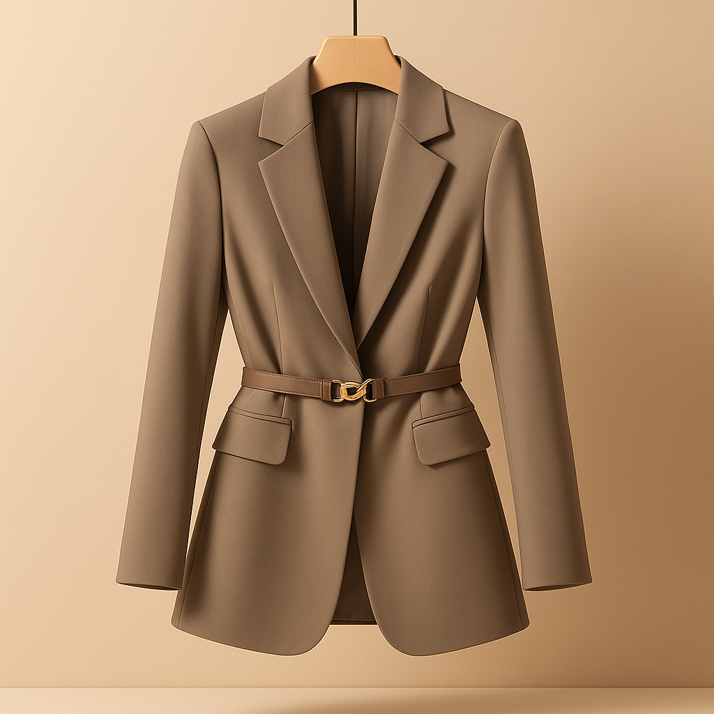 Damen Blazer Taillierte Strukturierte Silhouette
