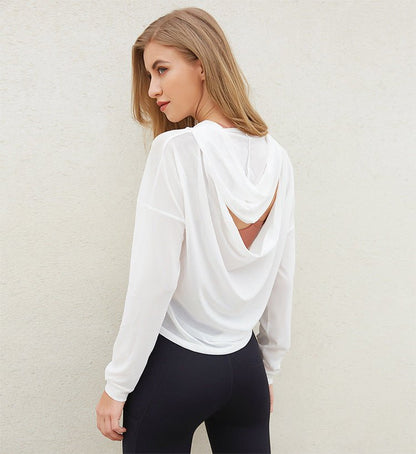 Damen Sport-Hoodie Luftig Mesh-Design