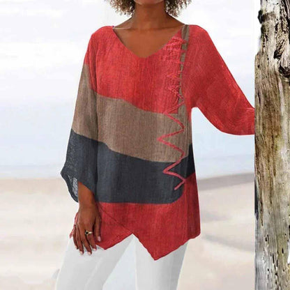 Damenbluse Dreifarb-Design Elegante Bluse Modern Vielseitig - Norvielle