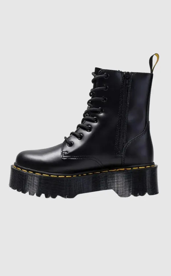 Ella Damen Plateaustiefel Leder Komfort