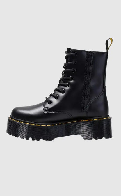 Ella Damen Plateaustiefel Leder Komfort