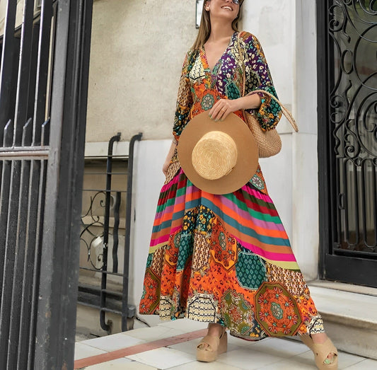 Elegantes Damenkleid Boho-Stil - Norvielle
