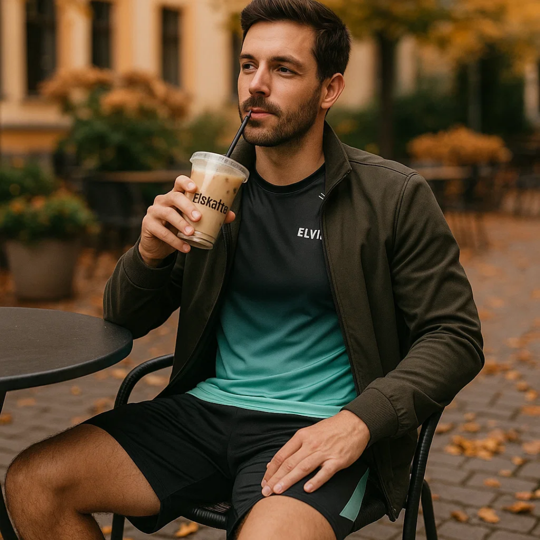 Herren Sportbekleidungsset Zweiteilig Farbverlauf Bewegungsfreiheit