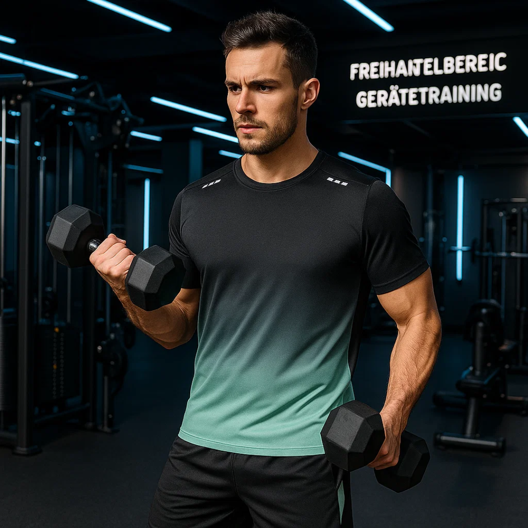 Herren Sportbekleidungsset Zweiteilig Farbverlauf Bewegungsfreiheit