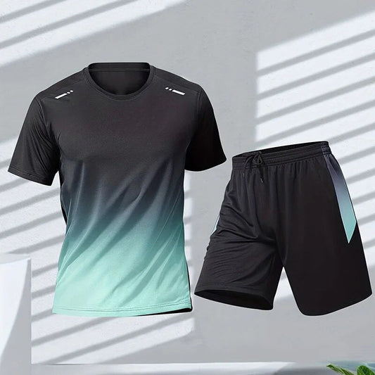 Herren Sportbekleidungsset Zweiteilig Farbverlauf Bewegungsfreiheit - Norvielle