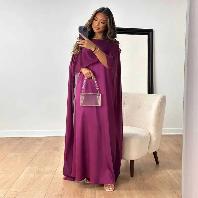 Damen Maxi Cape Kleid Hochzeitsgast