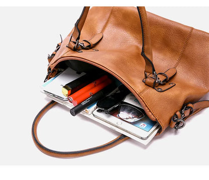 Große Damenhandtasche Weiches Material Schulterriemen