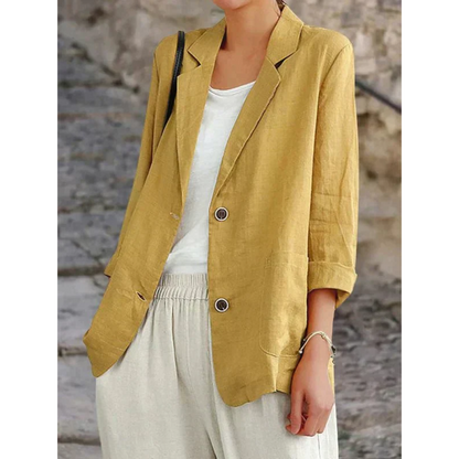 Leichter Damenblazer Reverskragen Elegant Beige