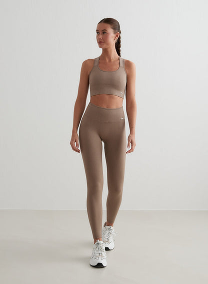Noa Damen Leggings Nahtlos Gerippt