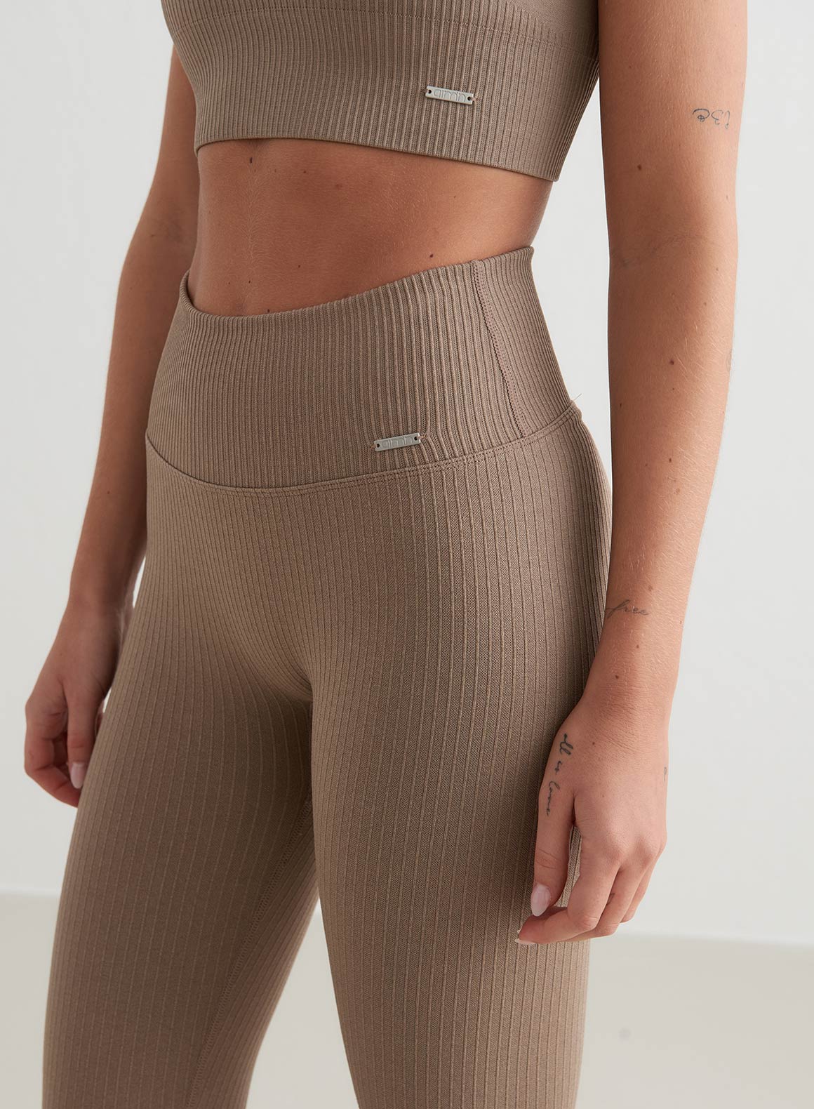 Noa Damen Leggings Nahtlos Gerippt