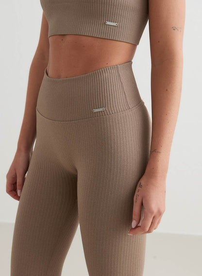 Noa Damen Leggings Nahtlos Gerippt
