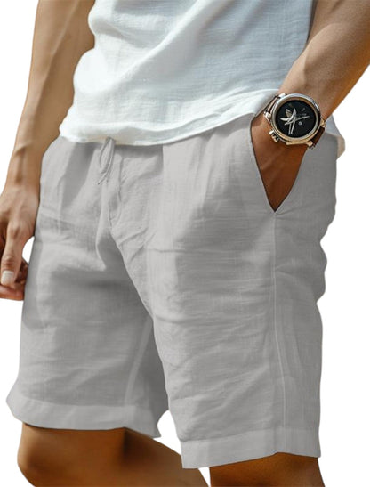Herren Casual Shorts Lockere Passform Kordelzug Beige