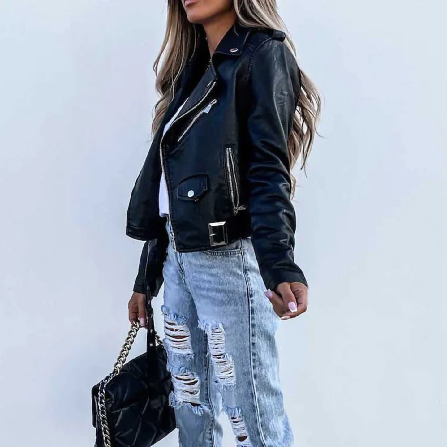 Norvielle Damen Lederjacke Übergangsjacke Robust
