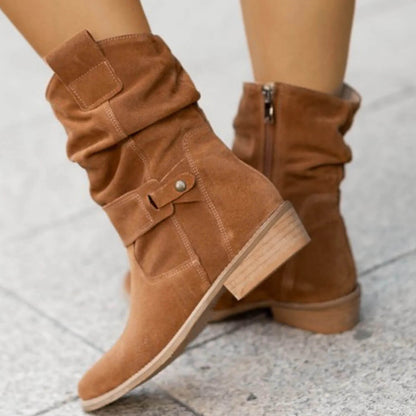 Damen Wildleder-Stiefel Bequem Hochwertig