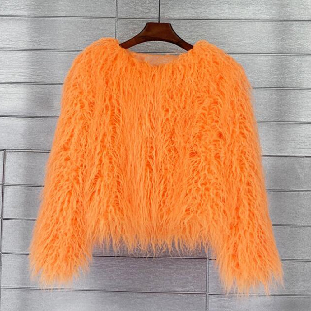 Norvielle Herren Kunstpelzmantel Warm Elegant