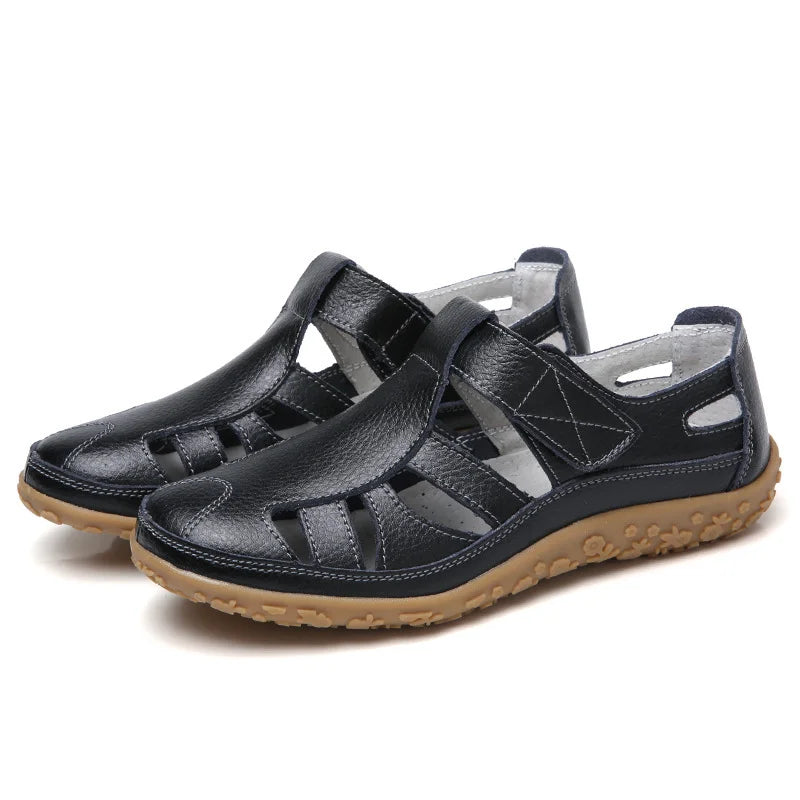 Norvielle Damen Sandalen Zeitlos Leder