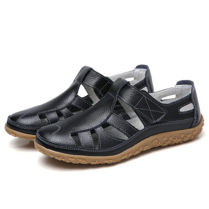 Norvielle Damen Sandalen Zeitlos Leder