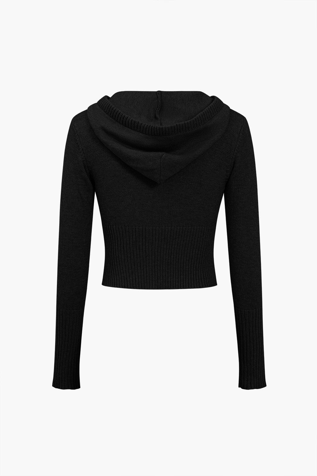 Damen Strick-Set Kapuzenjacke Schlaghose