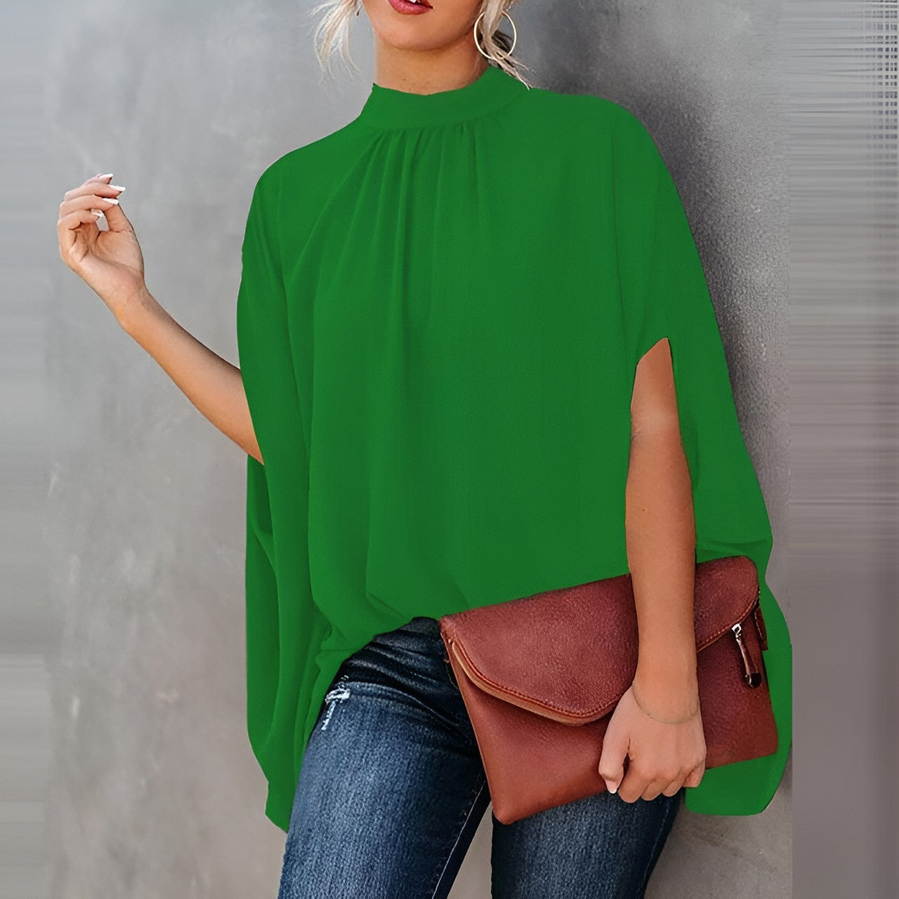 Damen Bluse Elegant Stoff Seide Farbe Weiß