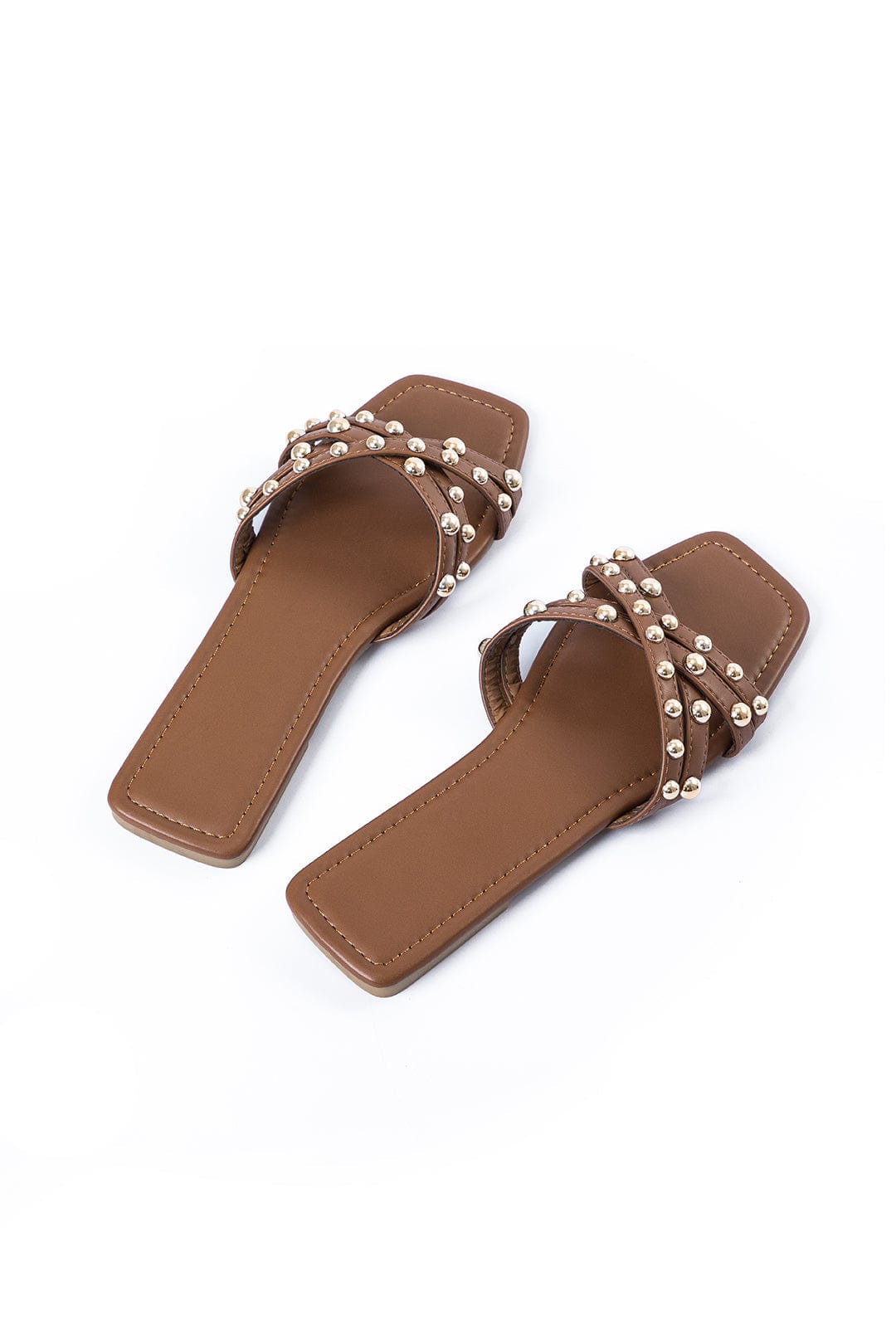 Damen Sandalen Nieten-Detail Leder