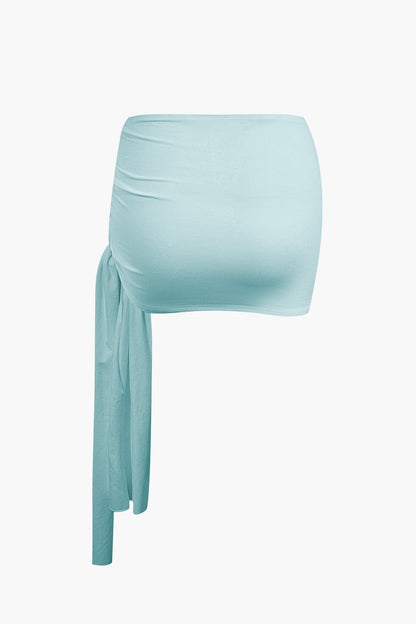 Damen One-Shoulder- und Minirock Set
