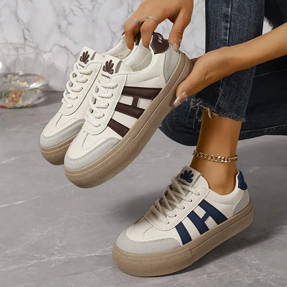Damen Sneaker Retro Schnürschuhe Bequem