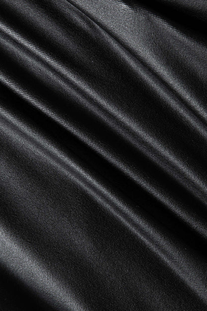 Kunstleder Minirock Damen Asymmetrisch Gold