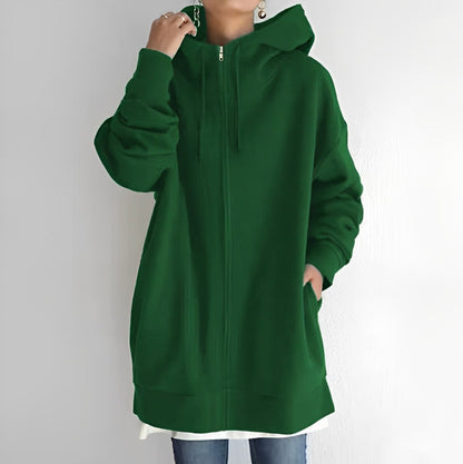 Norvielle Damen Fleece-Hoodie Reißverschluss