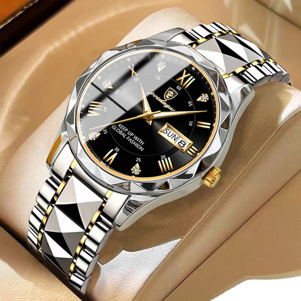 Herrenuhr 316L Edelstahl Miyota-Quarzwerk Hardlex-Glas 3ATM